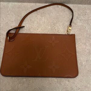 Louis Vuitton giant monogram neverfull Pochette, cognac brown